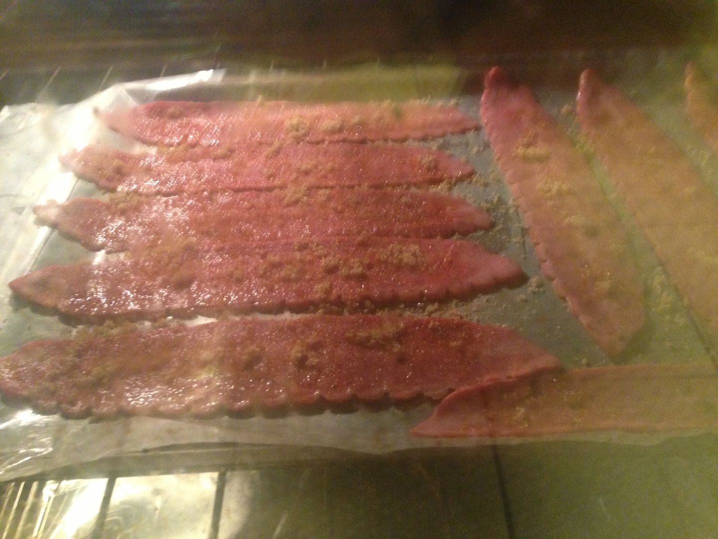 Lets try something new this morning, imitation bacon Now with title