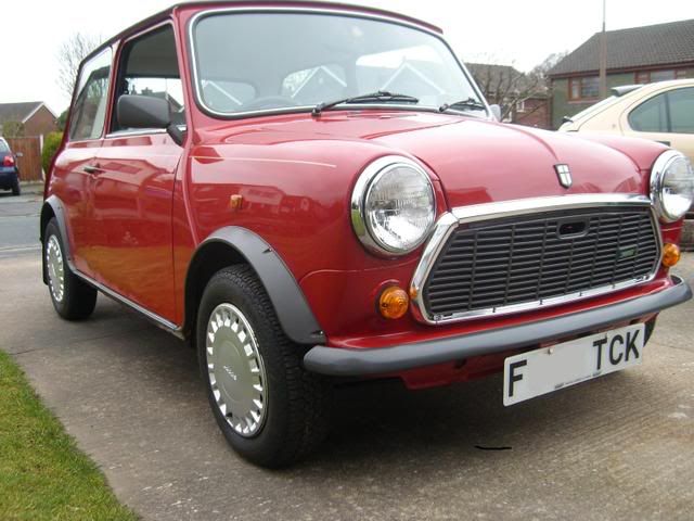 Here is our 1988 targa red 998cc Mini Mayfair We have had it since it was 