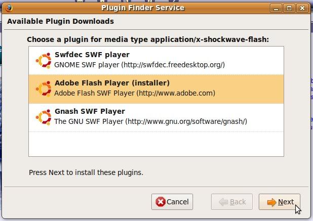 pilih adobe flash player installer