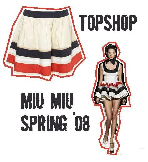 topshop skirt, miu miu spring 08