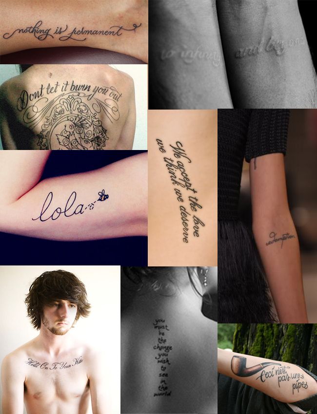 Sunday Inspiration Text Tattoos Pictures from Google images and Fuck Yeah