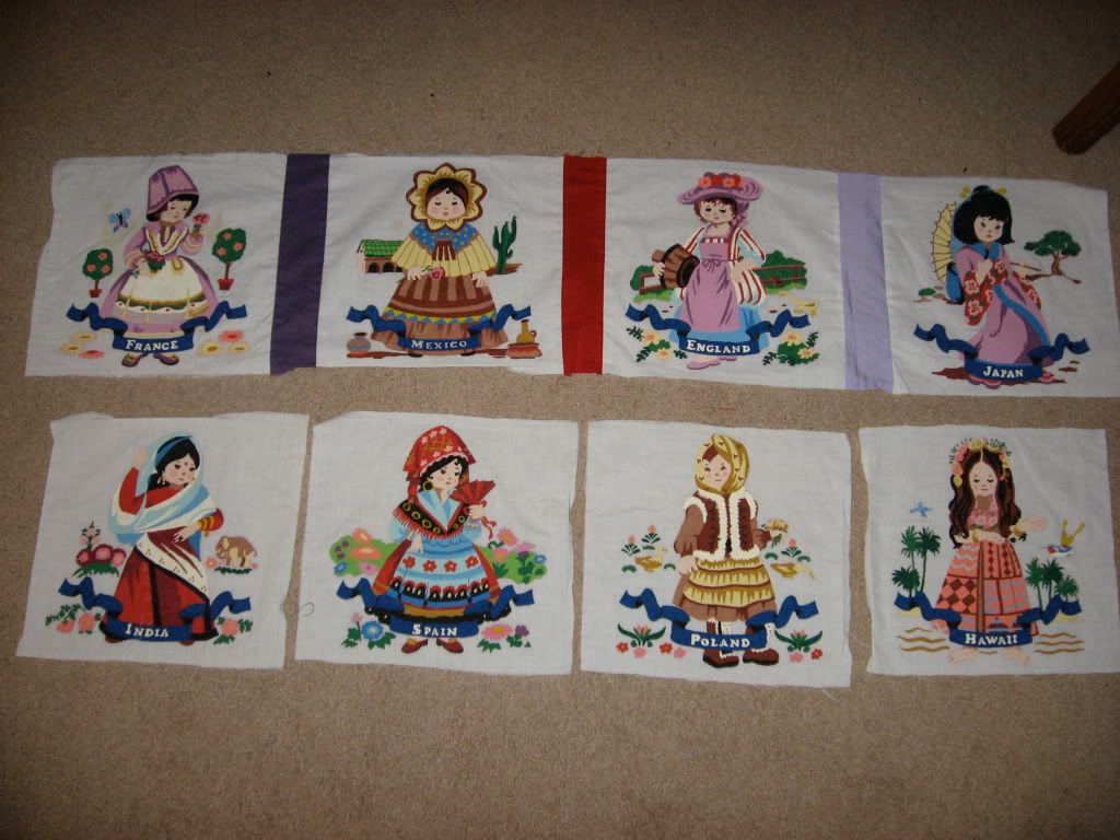 Girls of the World quilt pieces