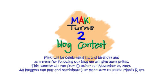 maki turns 2 blog contest head