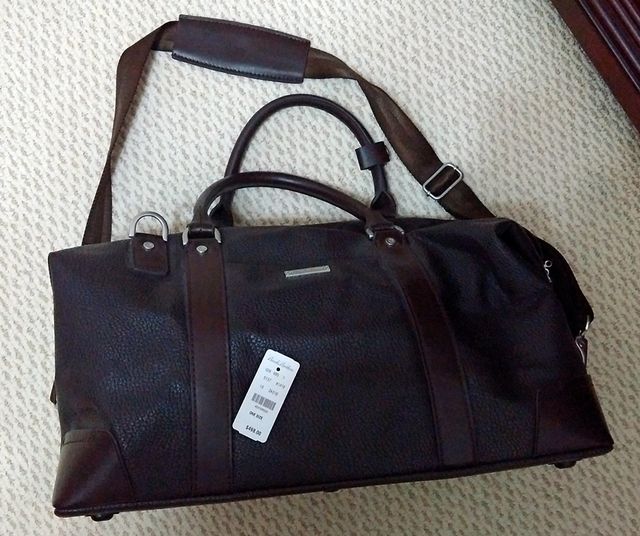 brooks brothers leather duffle