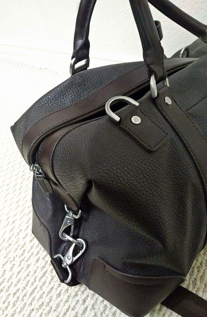 brooks brothers leather duffle bag