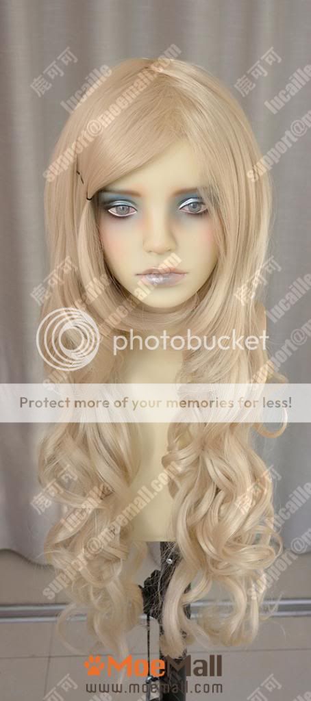90cm Flaxen Blonde Curly Gothic Lolita Cosplay Party Wig