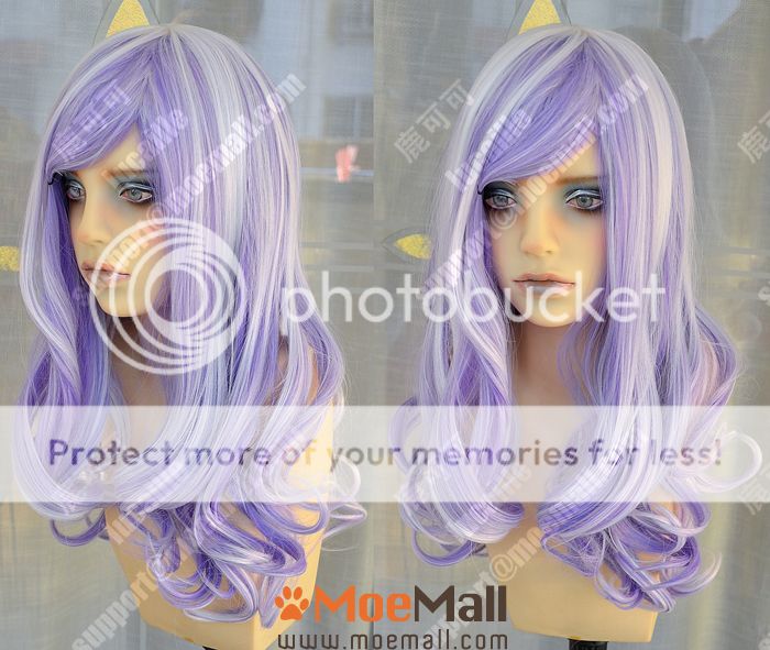 Purple and White 60cm Wavy Gothic Lolita Party Wig