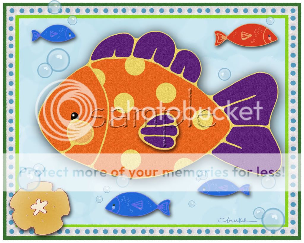 Sealife, Ocean Animal Baby/Kids/Bathroom Art. DYR.Fish  