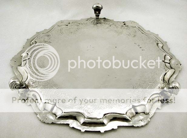   Sterling Silver Compton Family Salver 1752 James Wilkes Crest  