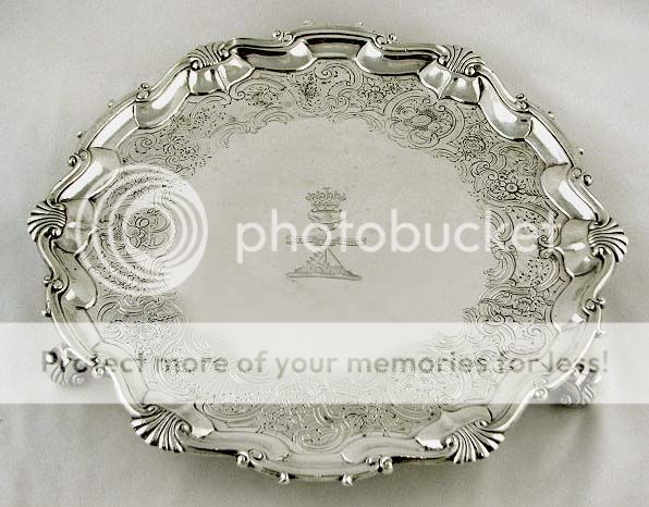   Sterling Silver Compton Family Salver 1752 James Wilkes Crest  