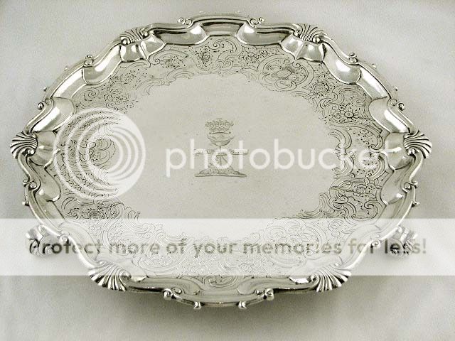   Sterling Silver Compton Family Salver 1752 James Wilkes Crest  