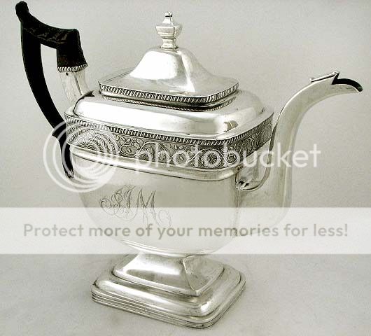   Coin Silver Teapot Descended Justice John Marshall c1815 42oz  