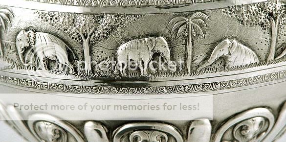 Indian Coin Silver Presentation Bowl Bombay Signed T.P.R. & Co.  