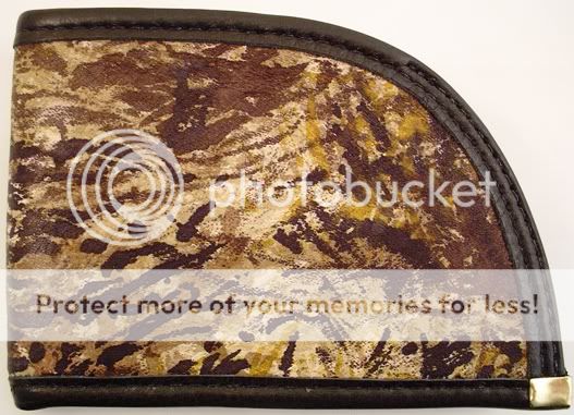 The buckskin tan option is shown below. The color of each wallet can 