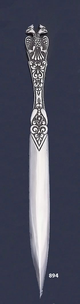 Byzantine Double-headed Eagle ,Solid Sterling Silver collectible paper-knife
