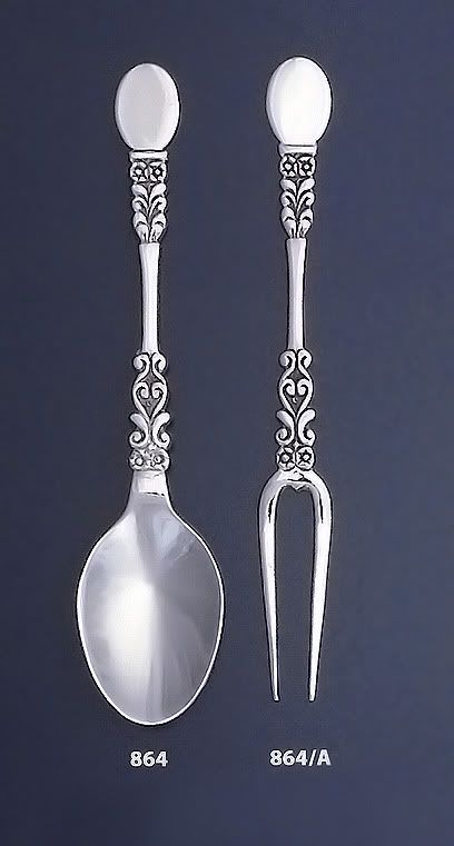 solid sterling silver, collectible spoon and fork, fine greek curved cutlery