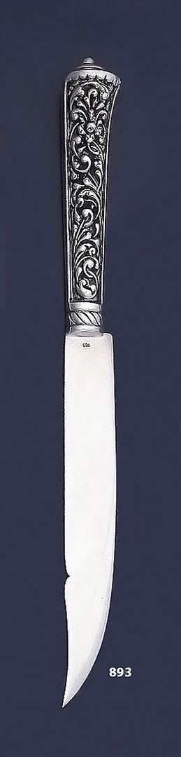 collectible solid sterling silver paper knife , ornated, byzantine