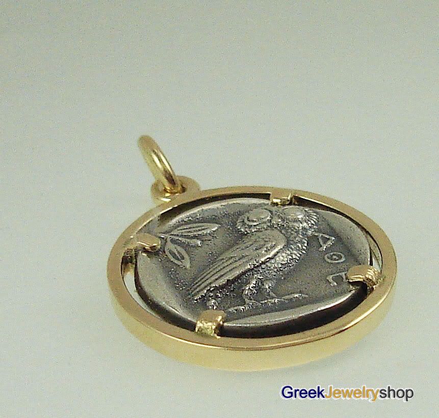 Greek Jewellery Gold pendant pictures, The Wise Owl