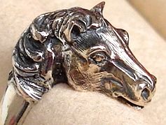 horse jewelry, horse ring carving from sterling silver