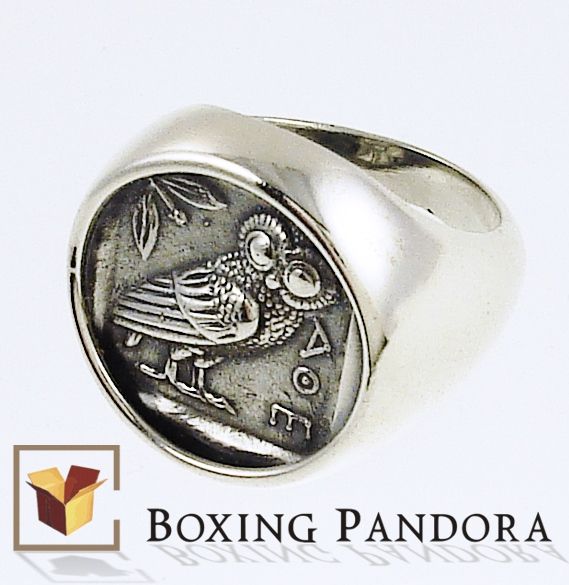 Owl of wisom coin ring
