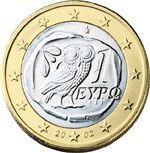 greek 1 euro coin, une pièce d'un euro, la Grèce, ein griechisch-Euro-Münze, Griechenland