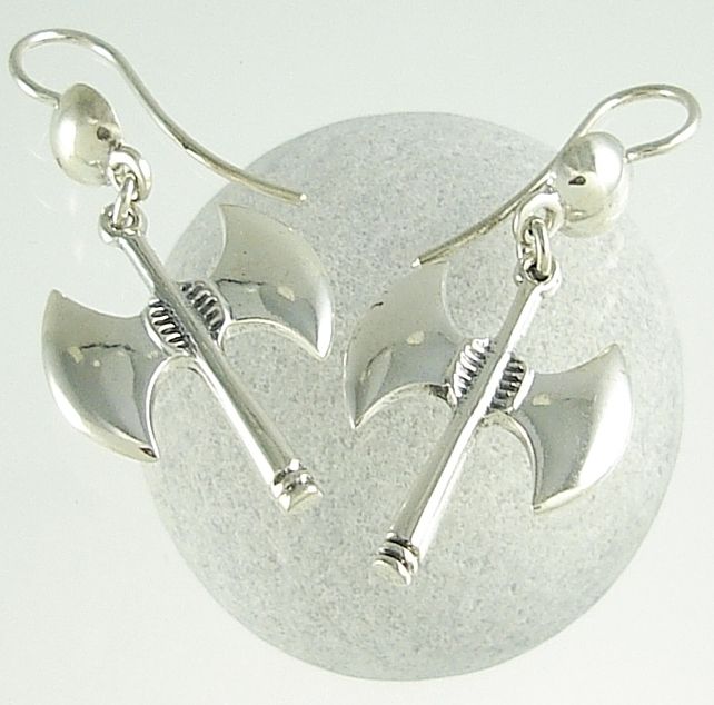 sterling silver greek earrings, minoan axe, ancient Greece, greek symbols, minoan civiliziation