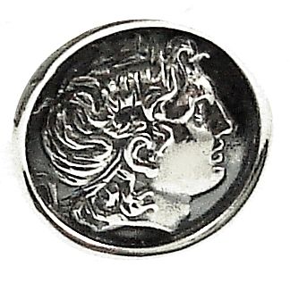 Alexander the Great silver coin ring. Ancient greek jewellery