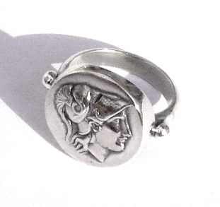 Greek coin ring: Athena