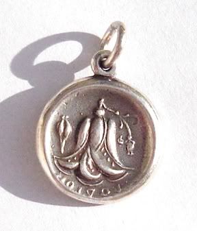 Rhodes island silver coin pendant Rose symbol, Ancient Greek coin repoduction