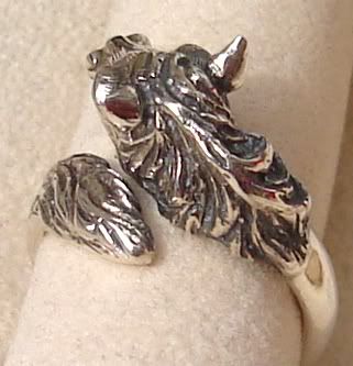 horse ring, equestrian jewellery, sterling silver