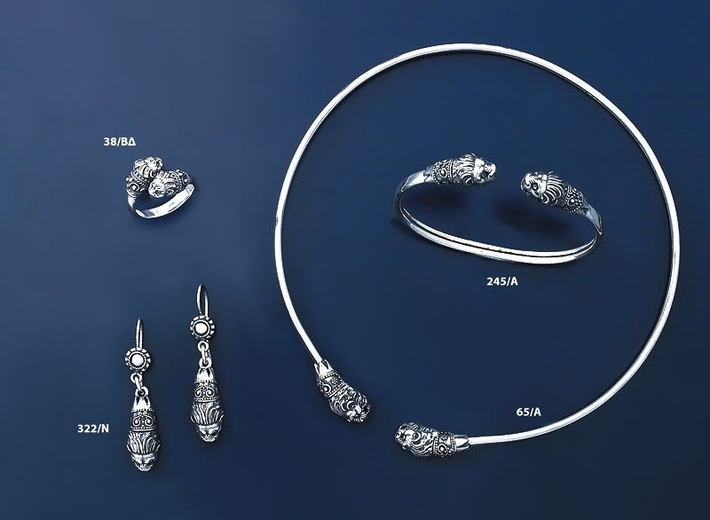 ancient greek jewelry,silver animal torc set, lion necklace, lion bracelet, lion ringand,lion earrings, lion ringand