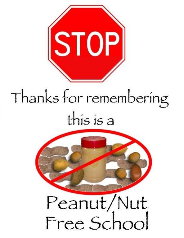 peanut/nut free zone